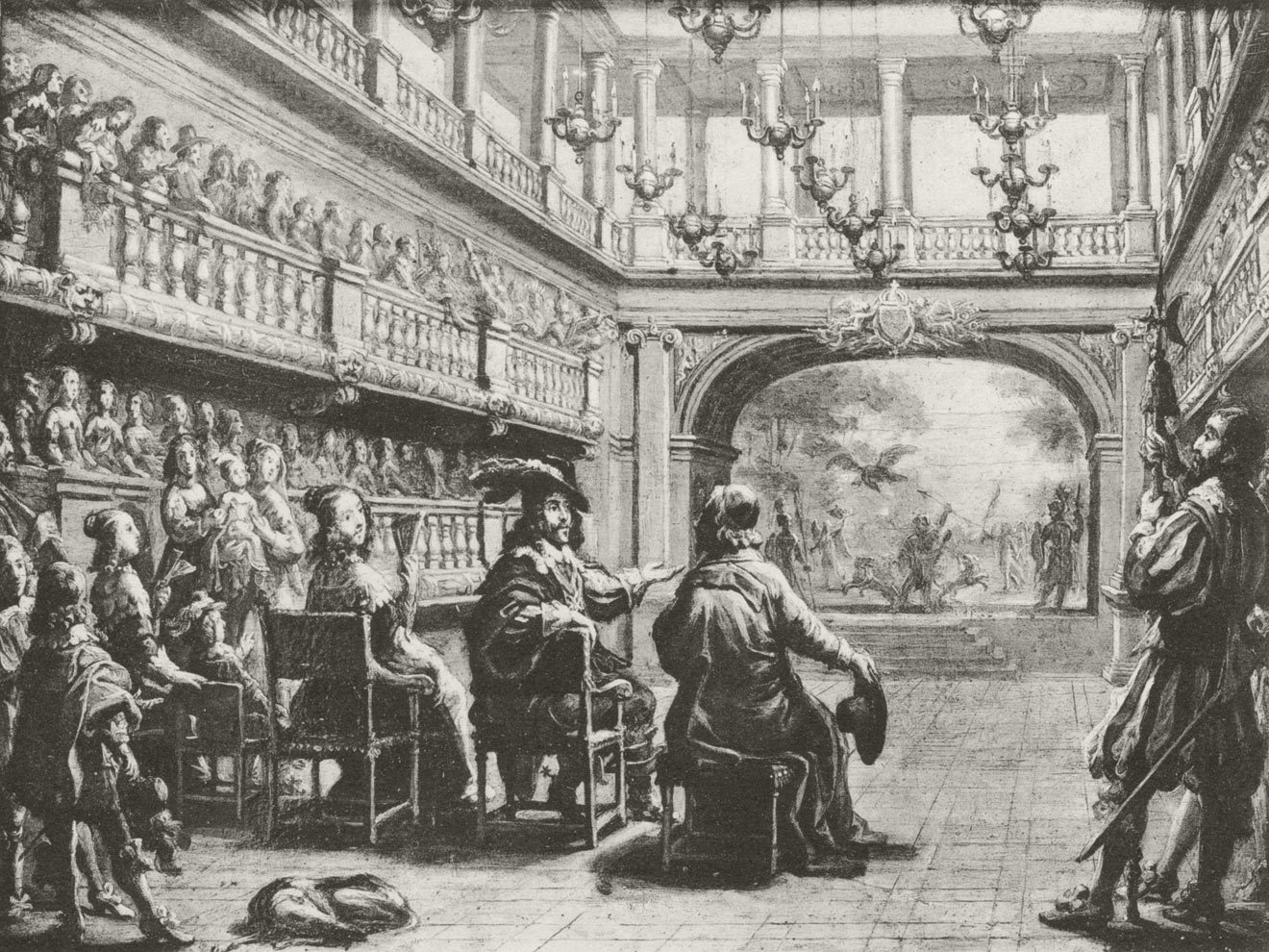 კარდინალი რიშელიე, ლუი XIII და ანა ავსტრიელი პალე როიალის ჩვენებაზე