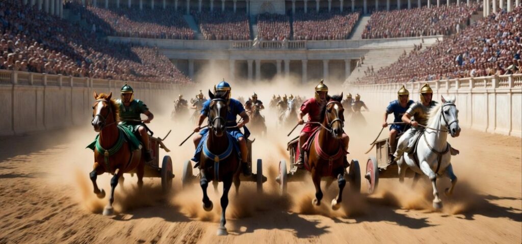 ეტლოსნობის გუნდები დაყოფილი იყო ფერებად — მწვანე, ლურჯი, წითელი და თეთრი. დიოკლესი კარიერის განმავლობაში სხვადასხვა გუნდში ასპარეზობდა